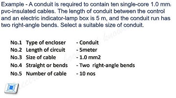 Trunking or Conduit Size Calculation using reference table BS7671:2018