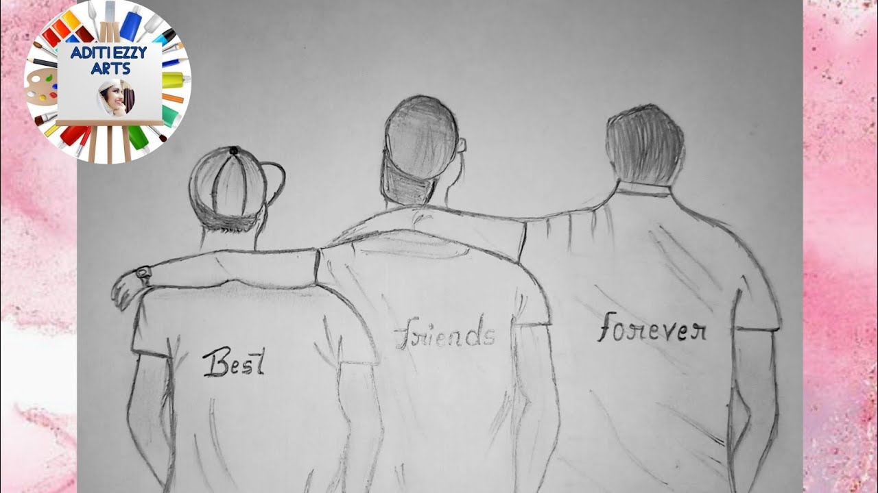 Best friends drawing boys drawing // beginners //pencil sketch boys YouTube