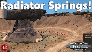 American Truck Simulator: RADIATOR SPRINGS! Tour and RACETRACK!! Map Mod