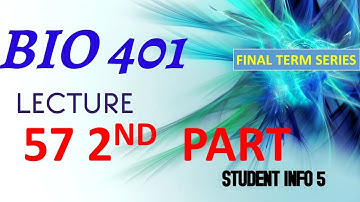 BIO 401  Lecture 57_2ND PART_SHORT LECTURE _short question & Mcqs