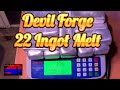 E211 devil forge 22 ingot melt gold pin stacking devil forge copper gold silver platinum refining