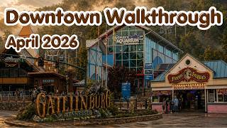 Downtown Gatlinburg Walkthrough | Relaxing Parkway Stroll with Natural Sounds