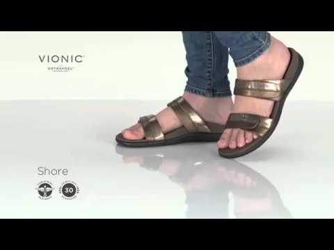 Vionic with Orthaheel Technology Shore Women's Sandal - YouTube