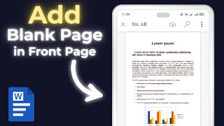 How To Add Blank Page In Front Page In Word In Mobile