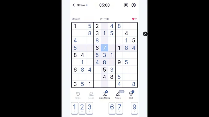 Sudoku no. 34 Master lvl #sudokusolver #sudoku #sudokutrending #sudokugame #viralvideos #viral #play