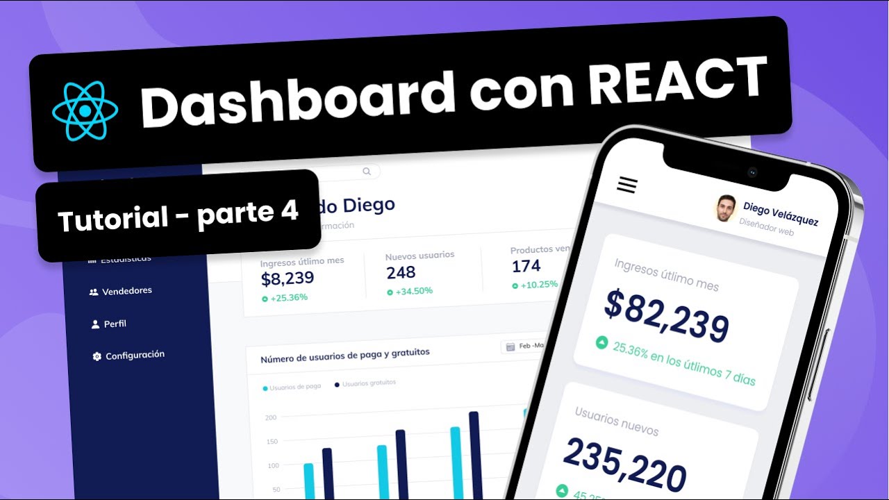 Como crear un Sidebar Dashboard en React - Tutorial español Parte 4 ...