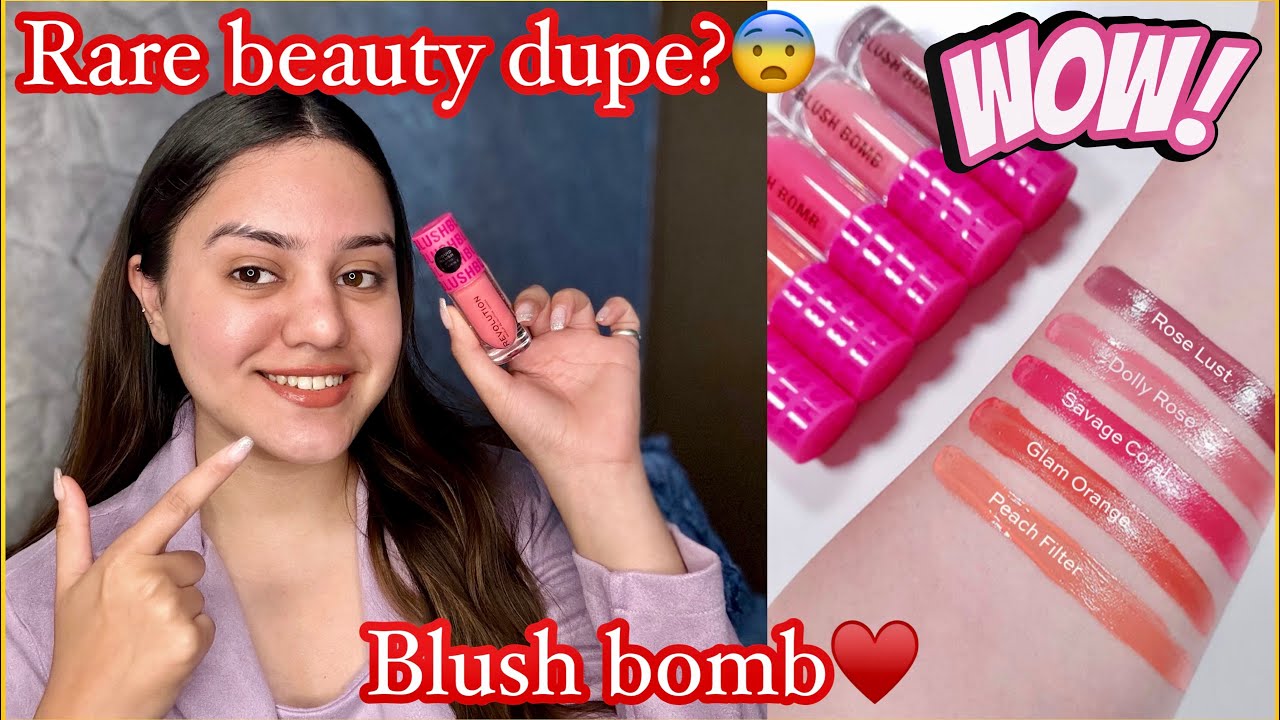 Rare beauty blush dupe found?😨 Makeup revolution blush bomb review +  demo😍 Kp styles 