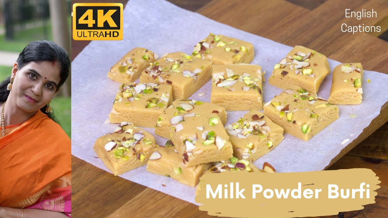 15mins Milk Burfi Recipe Milk Powder Recipe Easy Milk Burfi with