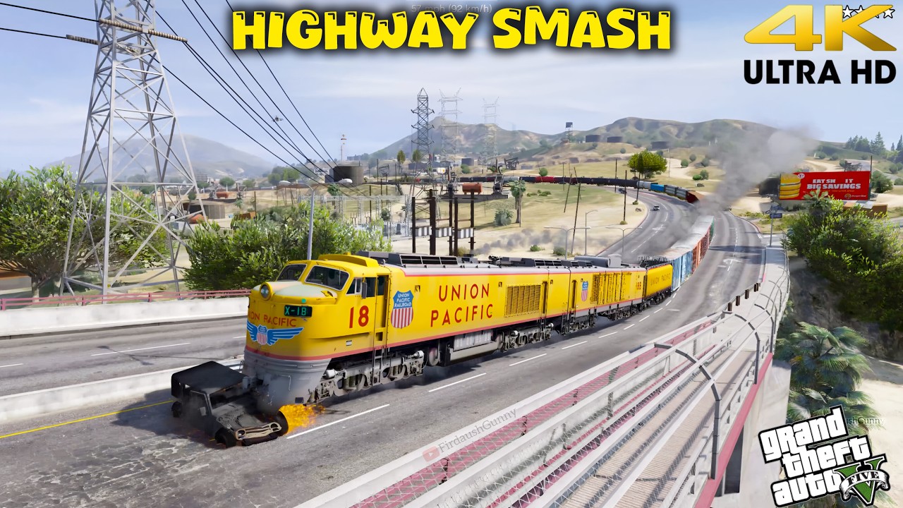 Union Pacific X-18 RIPS Through Los Santos Highway in GTA V | No Tracks, Just Chaos!