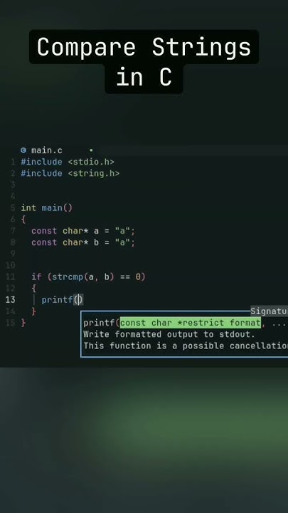 Compare two strings in C | #clanguage #cprogramming #programming # ...