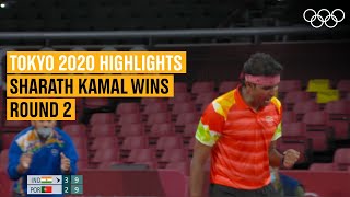 🇮🇳 Sharath Kamal's first victory 🏓 | Table Tennis  | #Tokyo2020 Highlights