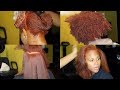Cinnamon/Ginger dye on Natural 4B hair + Silk Press ❤