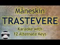 Mneskin  trastevere karaoke instrumental lower higher female  original key