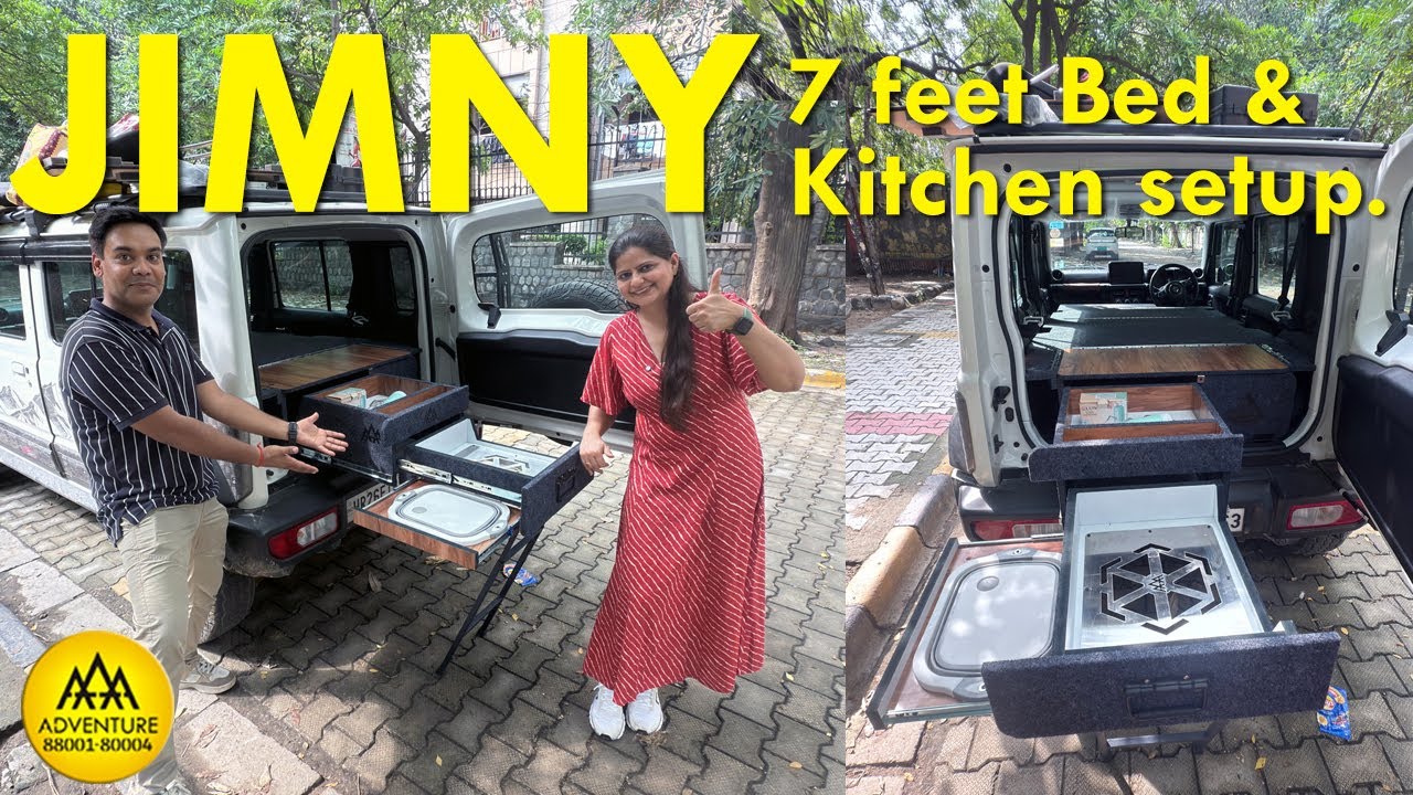 Jimny:- 7 Feet Bed & Kitchen SETUP | 5 DOOR | Jimny Modification 