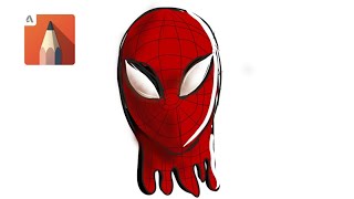 Draw spiderman vector in autodesk sketchbook. screenshot 3