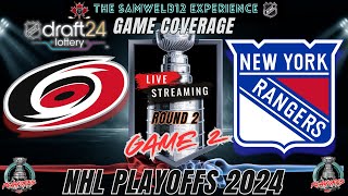 Game 2: CAROLINA HURRICANES vs NEW YORK RANGERS  Coverage - 2024 NHL Playoffs