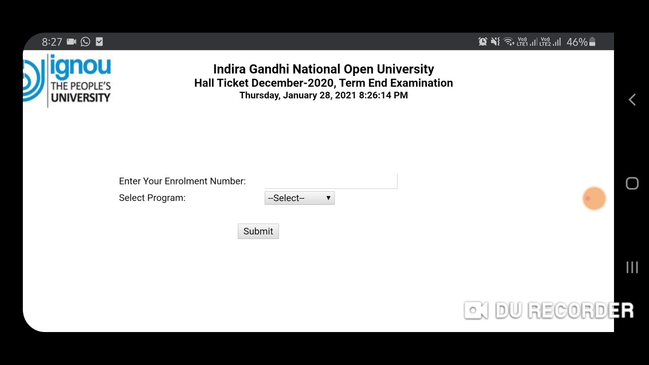 Ignou hall ticket release how to download hall ticket ignou admit
