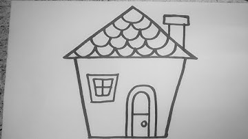 How to draw Pentagon house/Step by step for kids