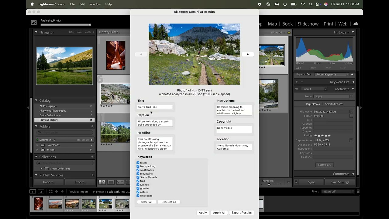 Lightroom AI Image Tagger