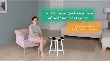 Putting on the Juzo Compression Wrap leg segment