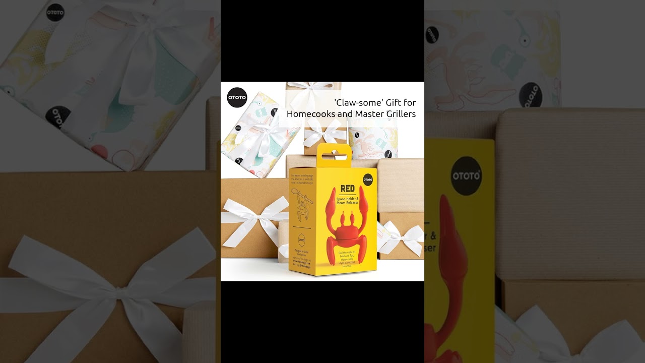 OTOTO Red the Crab Silicone Utensil Rest - Kitchen Gifts, Silicone Spoon Rest for Stove Top