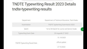 Typewriting Exam Result 2023 in Tamil  Typewriting Exam Result  August Month Result 2023