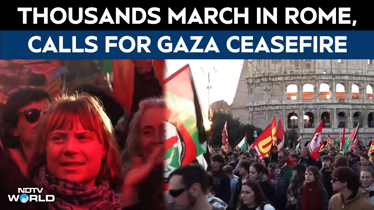 Protest In Rome | Thousands March In Rome Against War As City Calls For Gaza Ceasefire