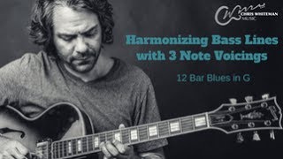 Harmonizing Bass Lines w/ 3 Note Voicings for Jazz Guitar chords