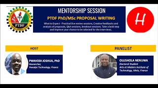 PTDF Grant: PhD Proposal Live Review Session with Olushola Nenuwa (PhD Candidate)