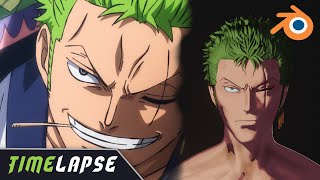 Sculpting Roronoa Zoro in Blender (timelapse) - Onepiece