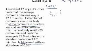 hypothesis test single mean critical value method small sample sigma unknown part 2