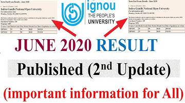 IGNOU JUNE 2020 EXAM RESULT 2ND UPDATE PUBLISHED || Check Your Result Now
