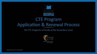 CTE Program Application and Renewal Process - Automotive and Heavy Equipment