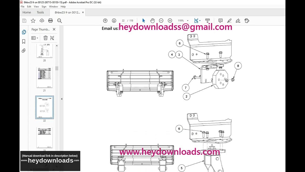 Toyota Forklift 8HBW23 Pallet Truck Parts Catalog Manual SN 00125 & up