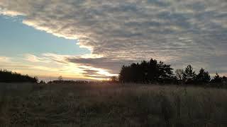 Рассвет в облаках ноября, осеннее тёплое утро, dawn in the clouds of November, autumn warm morning,