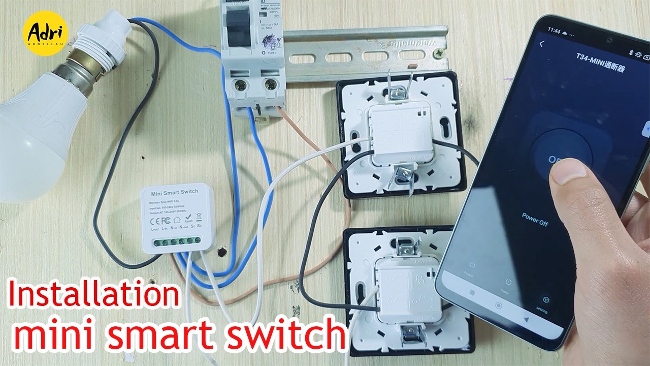 How to Install a Mini Smart Switch on a 2-Way Switch تركيب مفتاح ذكي ...