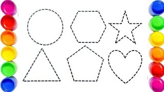 Geometric Shapes Drawing Painting Coloring for Kids and Toddlers_ Child Art