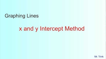 Graphing Lines: x and y Intercept Method