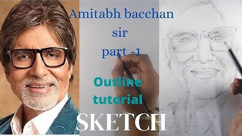 how to draw amitabh bachchan sir ji sketch step by step for beginners |outline tutorial |part 1