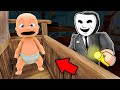 Baby plays hide and seek in roblox break in