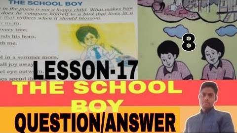 THE SCHOOL BOY CLASS 8 QUESTION ANSWER LESSON-17#theschoolboy#theschoolboyclass8questionanswer