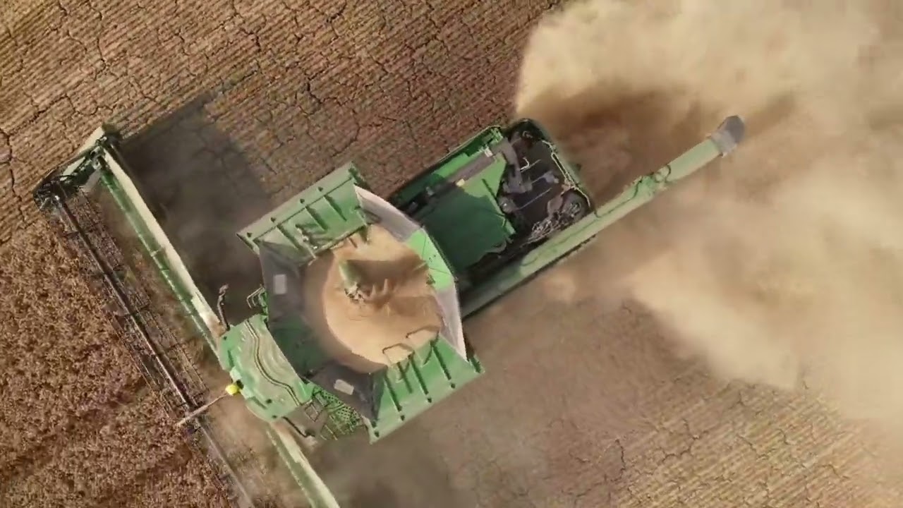 Waldersey farms two X9 1100 combines cutting winter wheat