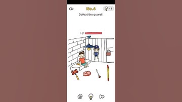 Brain out Escape room level 4 Defeat the guard Walkthrough Solution