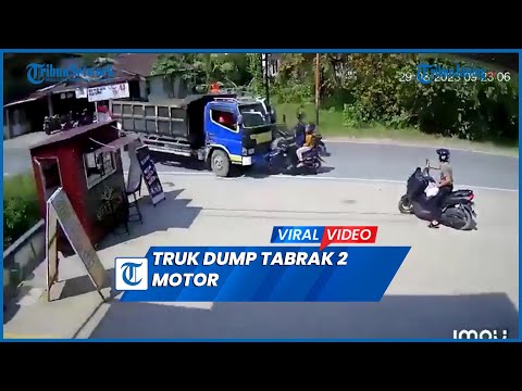 Terekam Detik detik Kecelakaan Truk Dump Tabrak 2 Motor Depan Minimarket