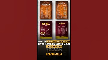 menu card design for restaurant | how to make a menu card #asmrsounds #asmrvideo #asmrfood