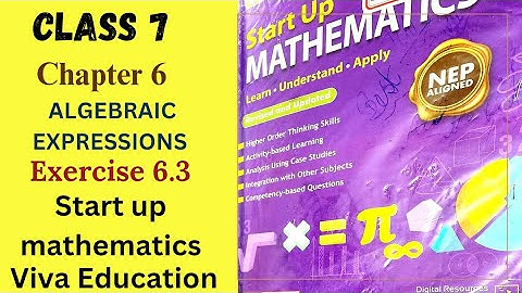 class7 Start up mathematics ch.6 Algebraic expressions Ex.6.3 viva Education