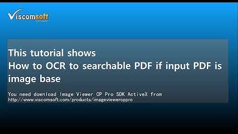 C# -  How to OCR to searchable PDF if input PDF is image base