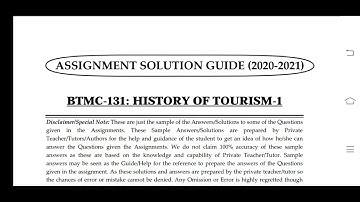 BTMC 131 Ignou Solved Assignment 2020-21