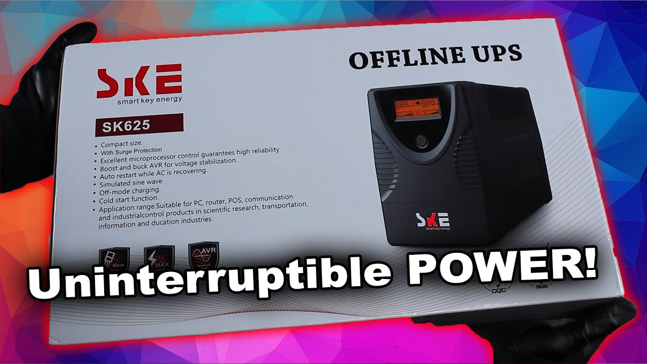 SKE BackUPS 625VA UPS Battery Backup & Surge Protector (SK625