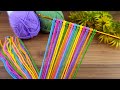 I made a wonderful knitting with colorful yarns lets watch crochet knitting